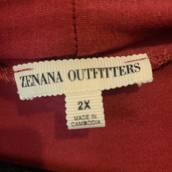 *3 for $30* ZENANA Waterfall Drape Cardigan - Fired Brick - Rust - Picture 3 of 3